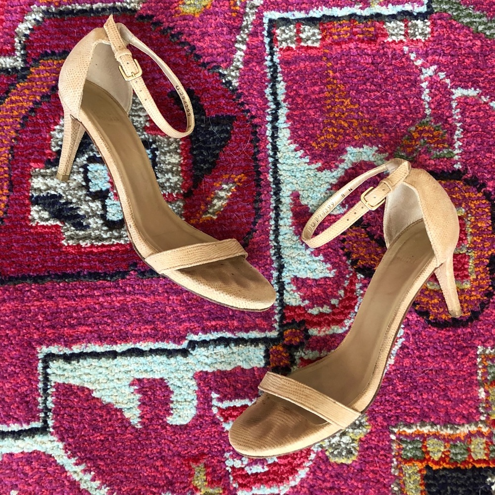 Stuart Weitzman embossed leather Strappy Sandals